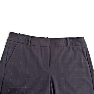 Chicos Windowpane Ankle Dress Pants Womens 12 Black Check Stretch Office Biz